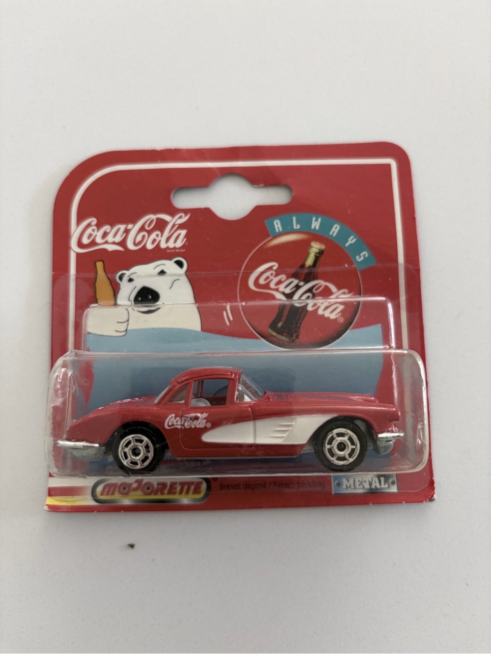 Vintage 1997 Majorette 1958 Chevrolet Corvette Coca Cola Die Cast 200 Series NEW